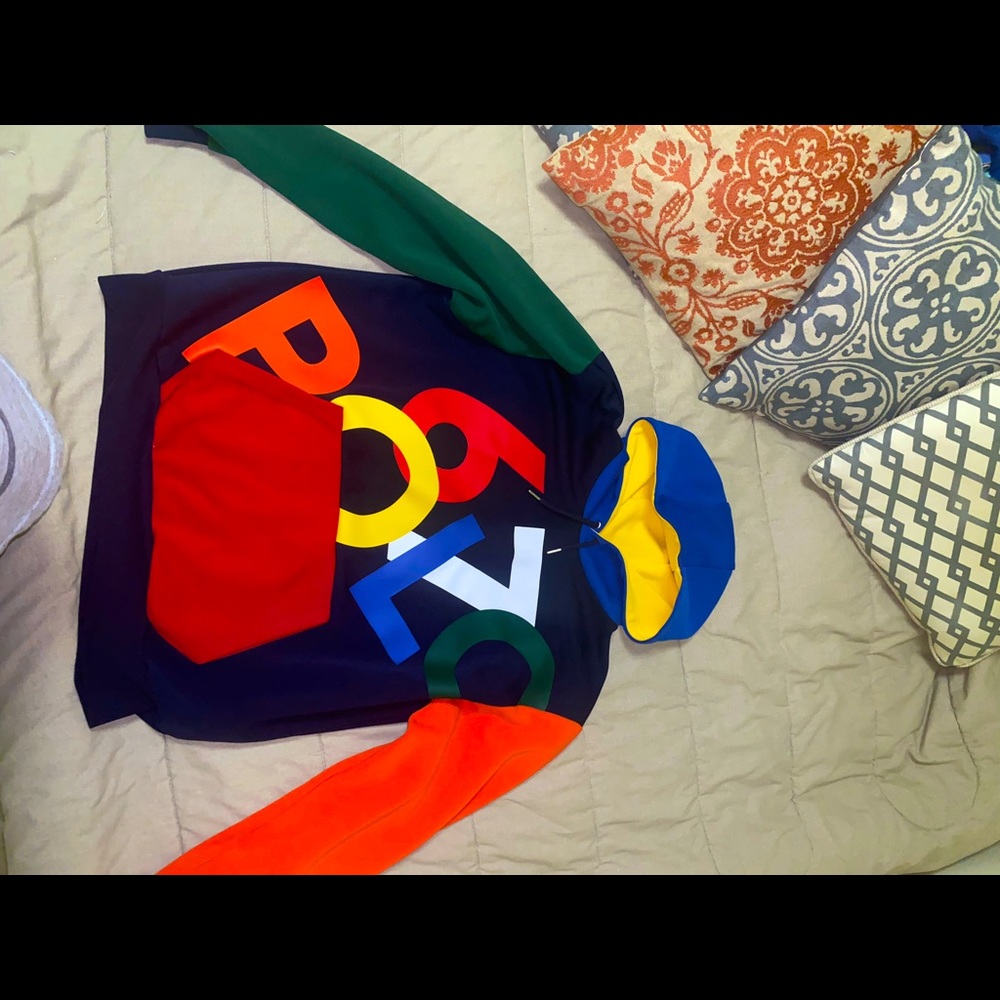 Polo Sport color block hoodie. Size - Large